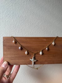 Image 2 of Baroque Pearl Cross & Pearls Necklace