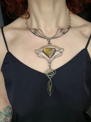 Yellow opal necklace 