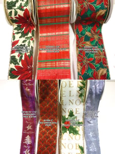 Image of Group17 & 18 Premium Wired Holiday Ribbon 1 1/2"-3 5/8" w "By the Yard" 