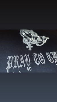 Image 2 of  “Pray To Gwap” Black Tshirt (Silver Glitter) 