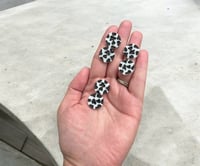 Image 2 of Cow print Glitter Stud Earrings 