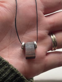 Image 2 of Sterling Silver & Ebony Bead Cord Necklace