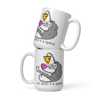 Image 1 of body is a temple White glossy mug 