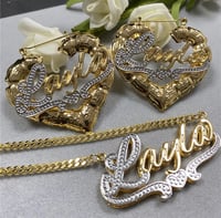 Image 1 of Custom Name Necklace and Earring bundle