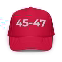 Image 2 of 45-47 Trump Foam trucker hat from PatriotsCo.com