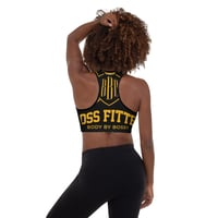 Image 2 of BOSSFITTED Black and Yellow Padded Sports Bra