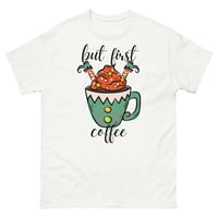 Image 4 of Elf But First Coffee tee