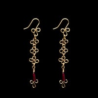 Image 1 of GARNET SIGIL EARRINGS 1.0