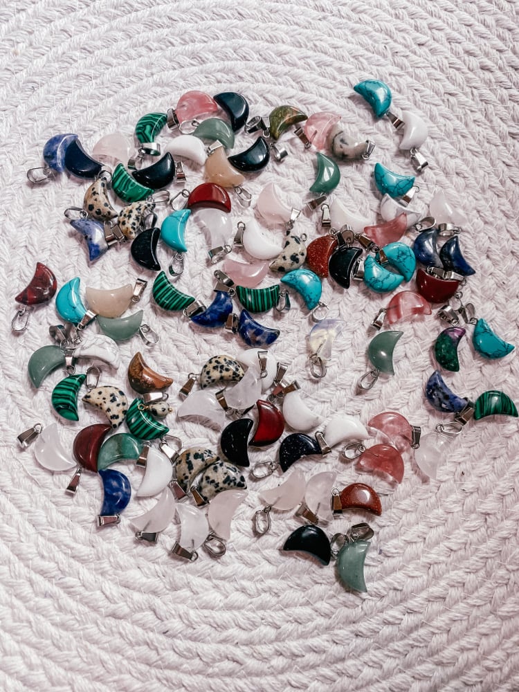 Image of moon mystery charm necklaces 