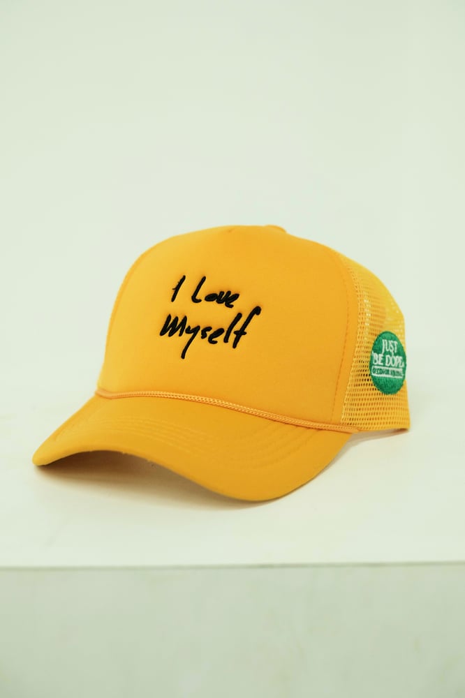 Image of Yellow I Love Myself Trucker Hat