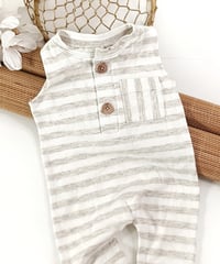 Image 2 of Newborn boy onesie for photoshoot | Jeremy | melange stripes