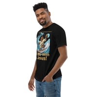 Image 4 of I Ride With Jesus Surfing Dark Fitted Short Sleeve T-shirt