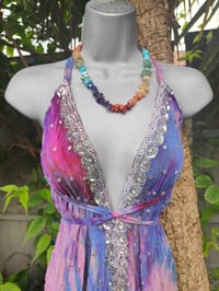 Image 2 of Mykonos tie dye jewelled jumpsuit - lilac purples
