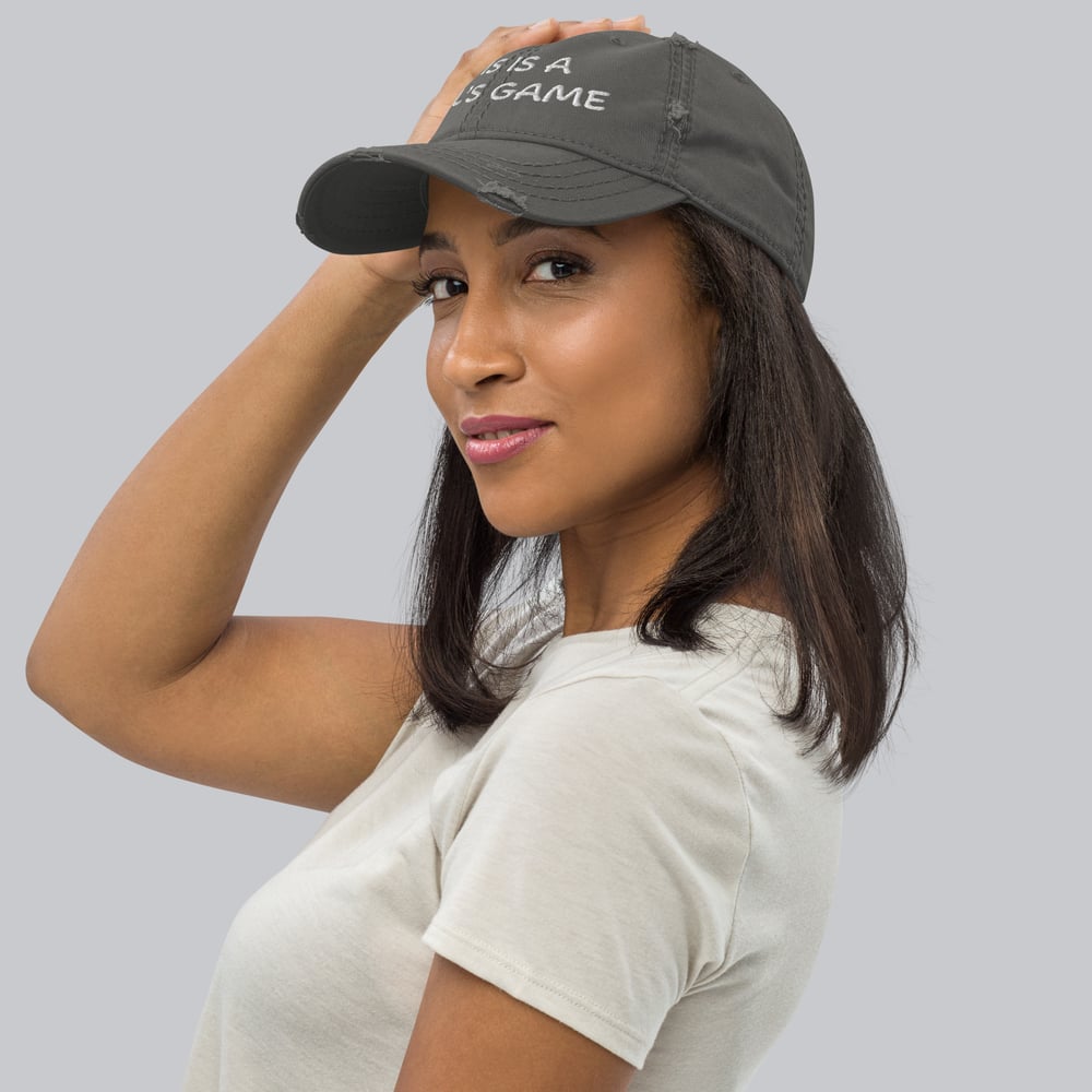 Image of This is a Girl's Game Hat white letters (women's)