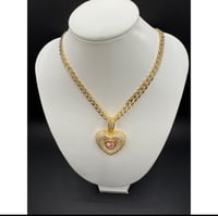 Image 2 of Pink Heart Shaped Diamond Necklace 