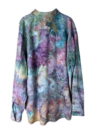 Image 4 of ♻️ UPCYCLED XL Men's Abercrombie 100% Linen Shirt in Soft Watercolor Ice Dye