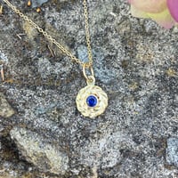 Image 3 of Gold Wreath Charm, Dark Blue Sapphire