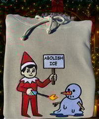 Image 1 of ABOLISH ICE (Censored Version)- Christmas Embroidered Top