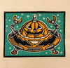 Space Pumpkin Block Print