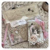 Image 1 of vintage lace pouch and snippet book