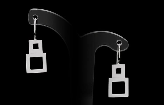 Image of Double Square Stack Earring