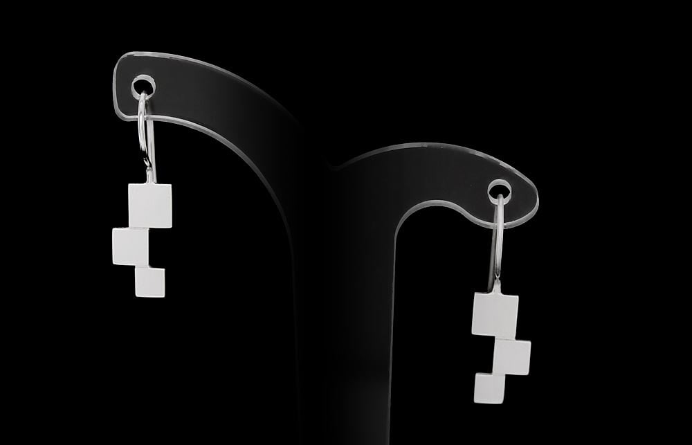 Image of Square Tiered Stack Earrings