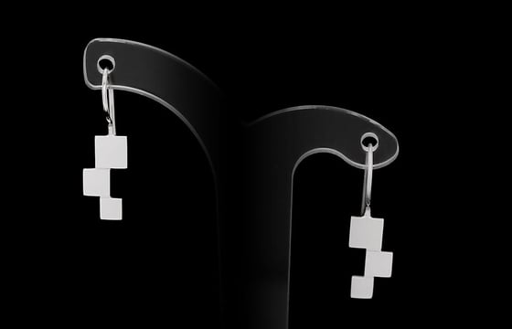Image of Square Tiered Stack Earrings