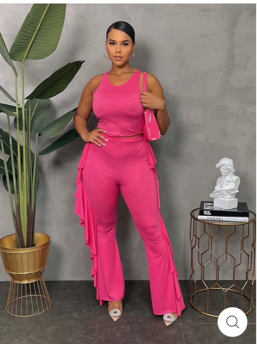 Image of Boojie boo Sleevless Top and ruffle pants 