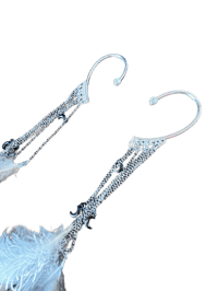 Image 4 of Moonlit Feathers Cuff Earrings 
