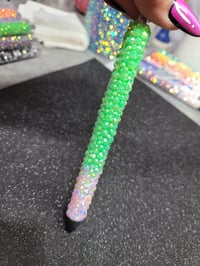 Image 2 of Lime Green & White Rhinestone Pen