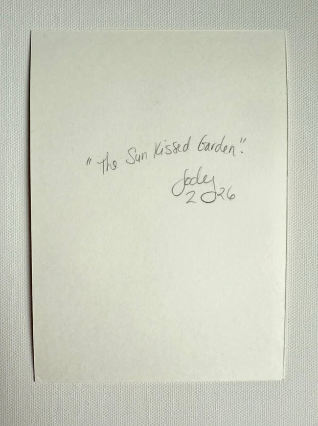 The sun kissed garden. Original 5x7 paper painting.