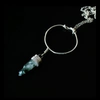 Image 1 of Green Quartz Crystal Point Silver Necklace