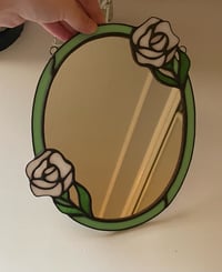 Image 3 of Stained Glass Rose Mirror