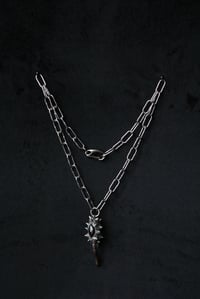 Image 2 of Dead Good spikey pheasant toe garnet necklace