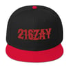 216Zay Black and Red Embroidered Snapback Hat