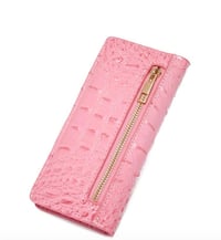 Image 3 of Pink crocodile patterned wallet