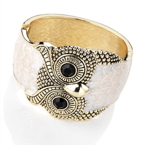 Image of BEIGE OWL CLASP BANGLE 