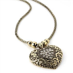 Image of HEART CRESTED DIAMONTE NECKLACE 