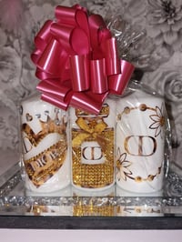 Image 1 of LEAPORD PRINT CANDLE SET