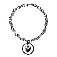 Image 1 of Double Sided Enclosed Heart Necklace