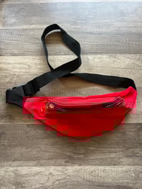 Image 1 of red and gold zipper fanny pack 