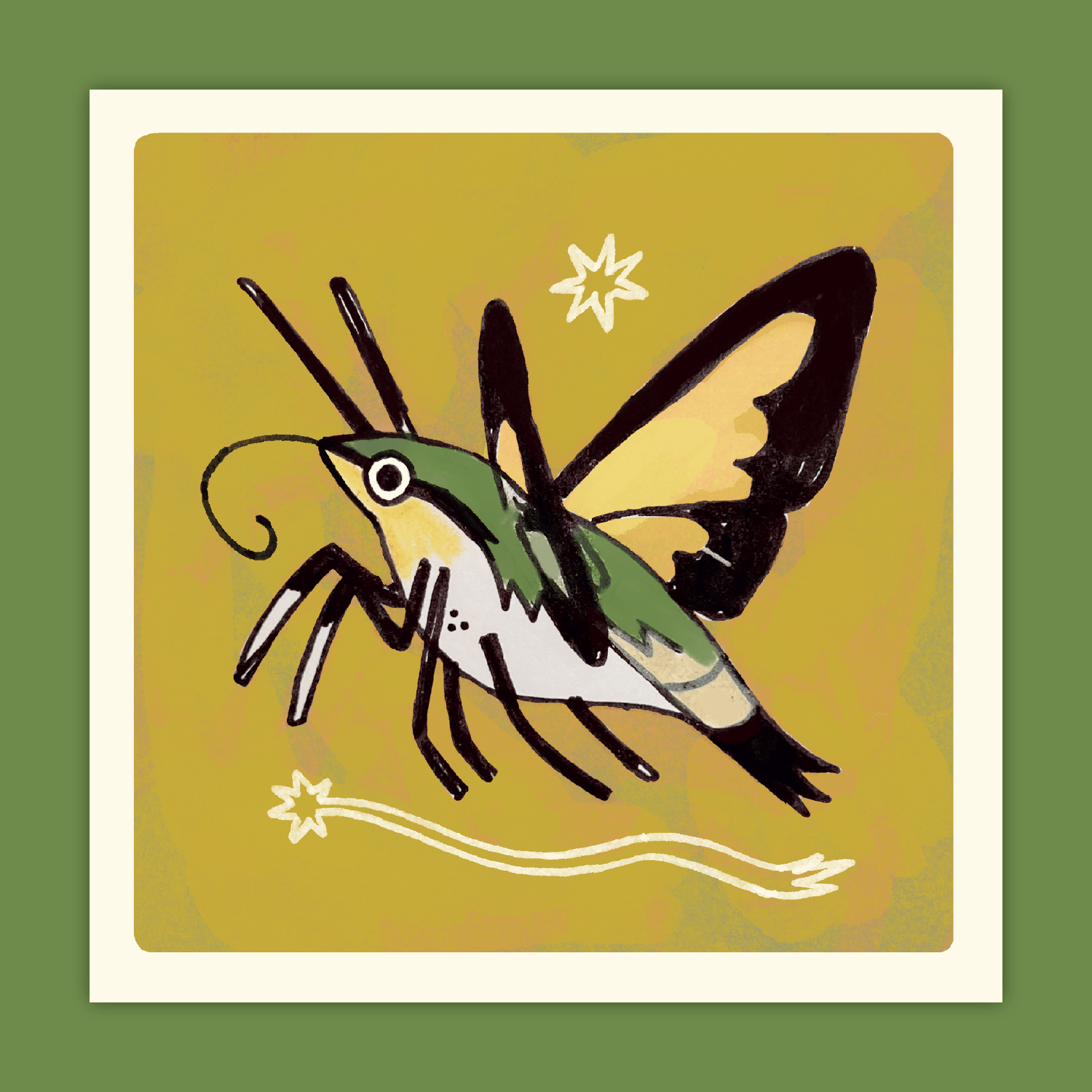 Hummingbird Moth Mini Print