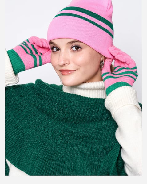 Image of GREEN PINK BEANIES 