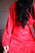 Long red satin robe Image 2