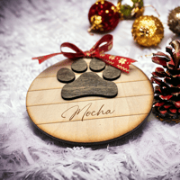 Dog Paw Shiplap Ornament/Ornamento Huella De Perro