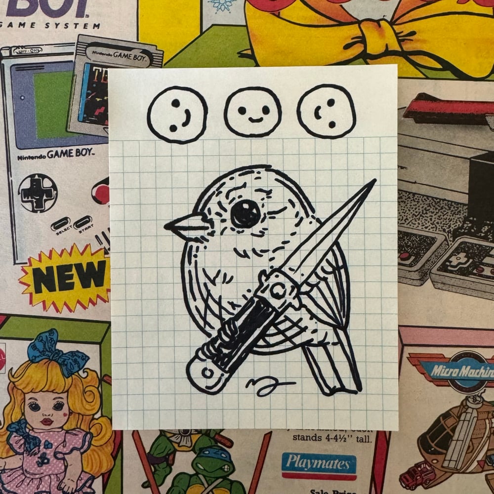 Image of Fat Bird Sharpie Sketch #171