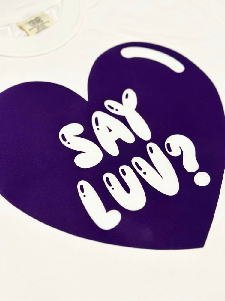 Image of Say Luv? Mardi Gras Short Sleeve Tee.