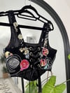 Galaxy Embroidery tulle black velvet corset