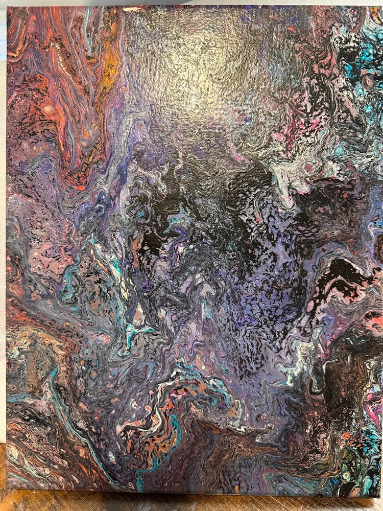 Image of 9x12 Starry Night Webbed Pour Canvas