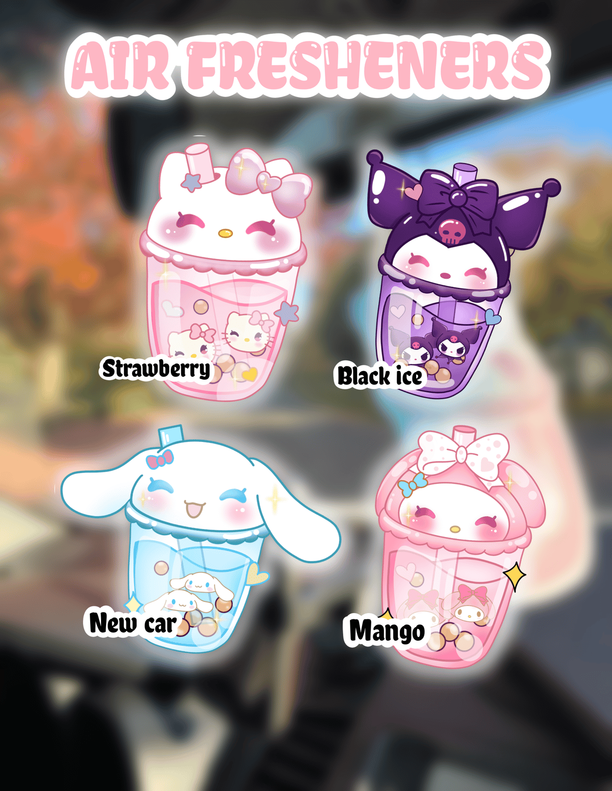 Image of Cute HK themed boba AIR Fresheners